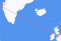 来自英格兰的出发地 曼徹斯特目的地 格陵兰西西缪特的航班