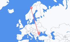 Voos de Hemavan, Suécia para Burgas, Bulgária