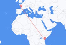 Flyreiser fra Ukunda, Kenya til Bordeaux, Frankrike