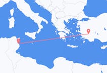Flyrejser fra Monastir, Tunesien til Denizli, Tyrkiet