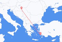 クロアチアのオシエクから、ギリシャのコス島までのフライト