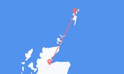 Vols depuis la ville d'Inverness vers la ville de Îles Shetland
