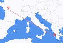 Vluchten van Zakynthos-eiland, Griekenland naar Poitiers, Frankrijk