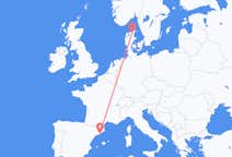Vluchten van Aalborg, Denemarken naar Barcelona, Spanje