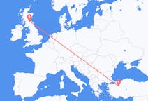 Flyrejser fra Eskişehir, Tyrkiet til Edinburgh, Skotland
