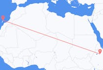 Vluchten van Lalibela, Ethiopië naar Lanzarote, Spanje