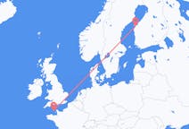 Loty z Port Świętego Piotra, Port lotniczy Guernsey do Vaasa, Finlandia