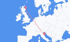 Flyreiser fra Ancona, Italia til Aberdeen, Skottland