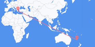 Flyreiser fra Norfolkøya til Hellas