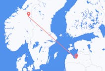 Loty z Riga, Łotwa do Rorosa, Norwegia