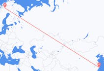 Flyreiser fra Taizhou, til Kiruna