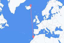 Flyrejser fra Agadir, Marokko til Egilsstaðir, Island