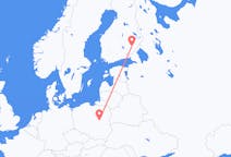 Vols de Savonlinna, Finlande pour Varsovie, Pologne