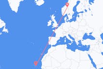 Flyreiser fra Boa Vista, Kapp Verde til Røros, Norge