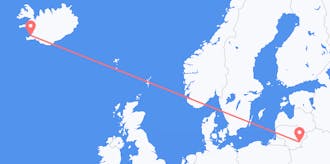 Vluchten van IJsland naar Litouwen