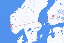 フィンランドのから タンペレ、ノルウェーのへ ハウゲスンフライト