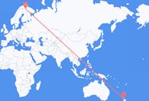 Vluchten van Auckland, Nieuw-Zeeland naar Ivalo, Finland