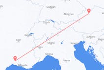 Flights from Nîmes, France to Linz, Austria