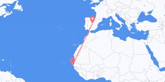 出发地 塞内加尔目的地 西班牙的航班
