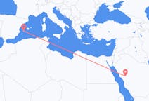 Vluchten van Medina, Benevento, Saoedi-Arabië naar Ibiza, Spanje