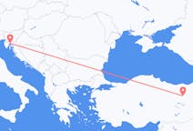 Vols depuis la ville de Rijeka vers la ville d'Erzincan