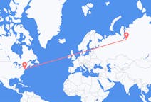 Flights from New York, the United States to Novy Urengoy, Russia