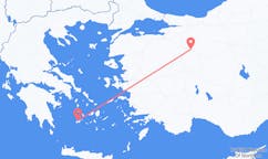 Fly fra Eskişehir til Plaka, Milos