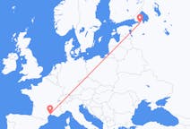 Flyreiser fra St. Petersburg, Russland til Montpellier, Frankrike