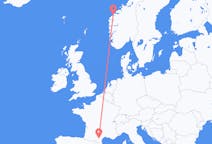 Flyg från Ålesund, Norge till Carcassonne, Frankrike