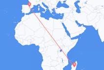 Flyreiser fra Antananarivo, Madagaskar til Zaragoza, Spania
