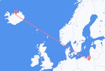Flights from Szymany, Szczytno County, Poland to Akureyri, Iceland