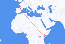 케냐 라무에서 출발해 스페인 사라고사로(으)로 가는 항공편