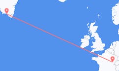 Flyrejser fra Dole, Frankrig til Qaqortoq, Grønland