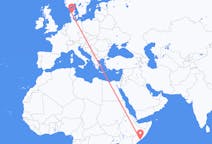 Flyreiser fra Mogadishu, Somalia til Karup, Danmark