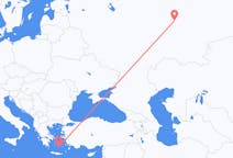 Flights from Izhevsk, Russia to Santorini, Greece