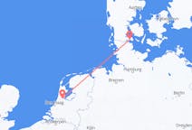 デンマークのセナボルグからから、オランダのアムステルダムまでのフライト