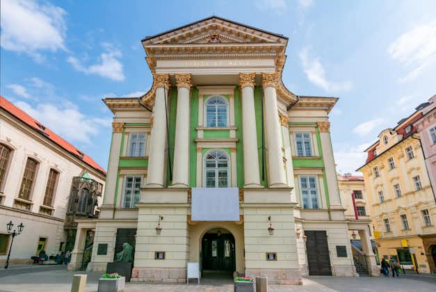 Photo of Estates Theatre (Stavovske divadlo) in Prague old town, Czechia.