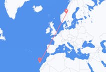 Flights from Røros, Norway to Tenerife, Spain