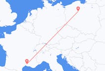 Flyg från Nimes, Frankrike till Bydgoszcz, Polen