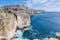 Photo of the mediterranean sea from the Dingli Cliffs (Rdum ta' Had-Dingli) in Malta.