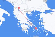 Vols d’Ohrid, Macédoine du Nord à Paros, Grèce
