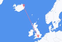 Vluchten van Egilsstaðir, IJsland naar Southampton, Engeland