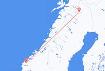 Vols depuis la ville de Kiruna vers la ville de Volda