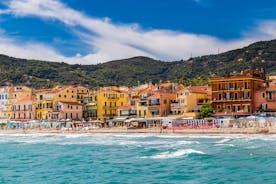 Photo of beautiful harbor of Savona, Liguria, Italy.