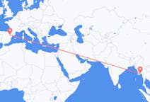 Flyg från Rangoon, Myanmar (Burma) till Zaragoza, Spanien