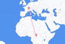 来自中非共和国出发地 班基目的地 法国格勒诺布尔的航班