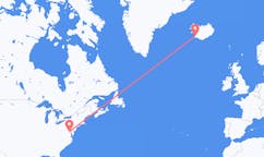 Flyrejser fra Washington D. C. , USA til Reykjavík, Island