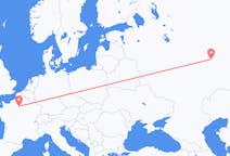 Flyg från Kazan, Ryssland till Paris, Frankrike