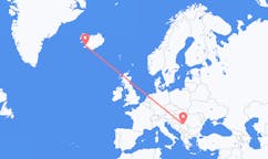 Fly fra byen Reykjavik, Island til byen Beograd, Serbien