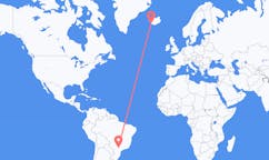 航班从巴西马里利亚市到雷克雅维克市，冰岛塞尔